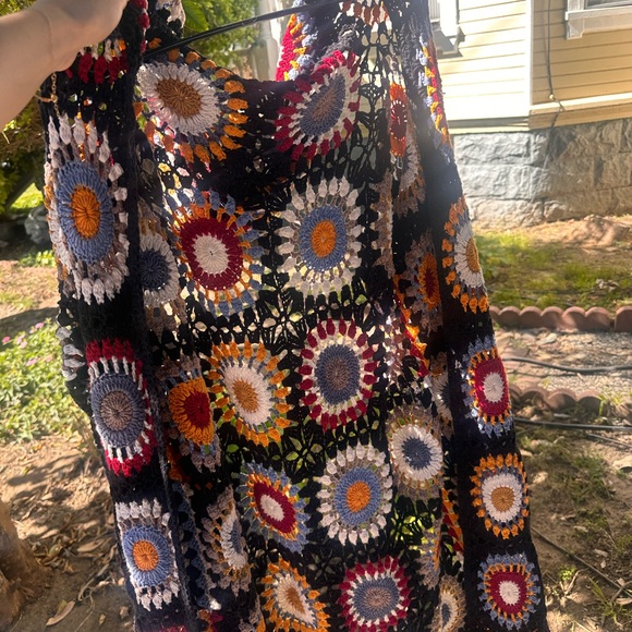 Colorful Crochet Patterned Jacket Handmade - Picture 2 of 3